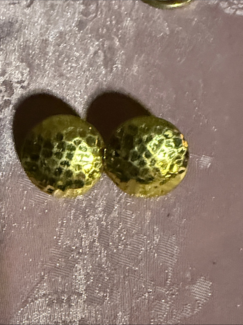 Gold Textured Dome Stud Earrings